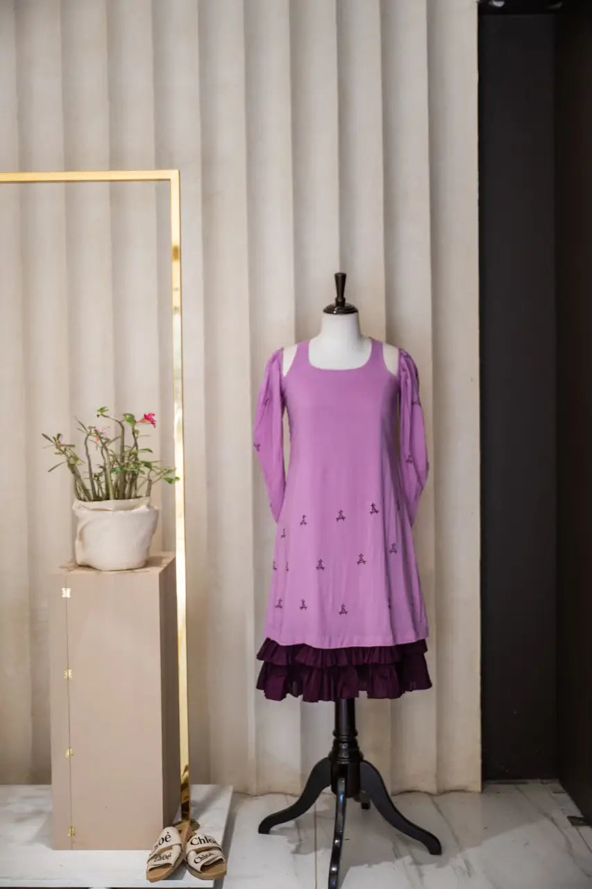 Lilac Bloom Ruffle Dress