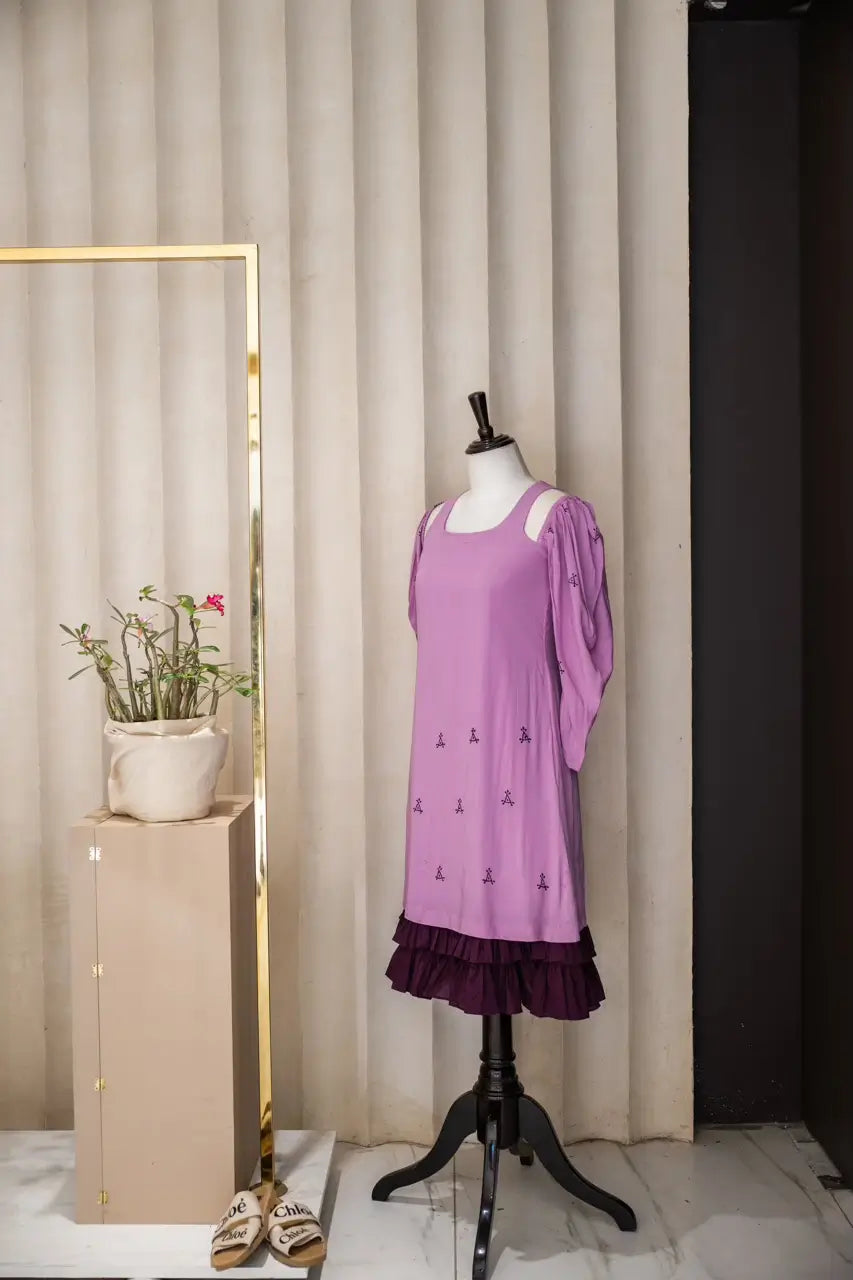 Lilac Bloom Ruffle Dress
