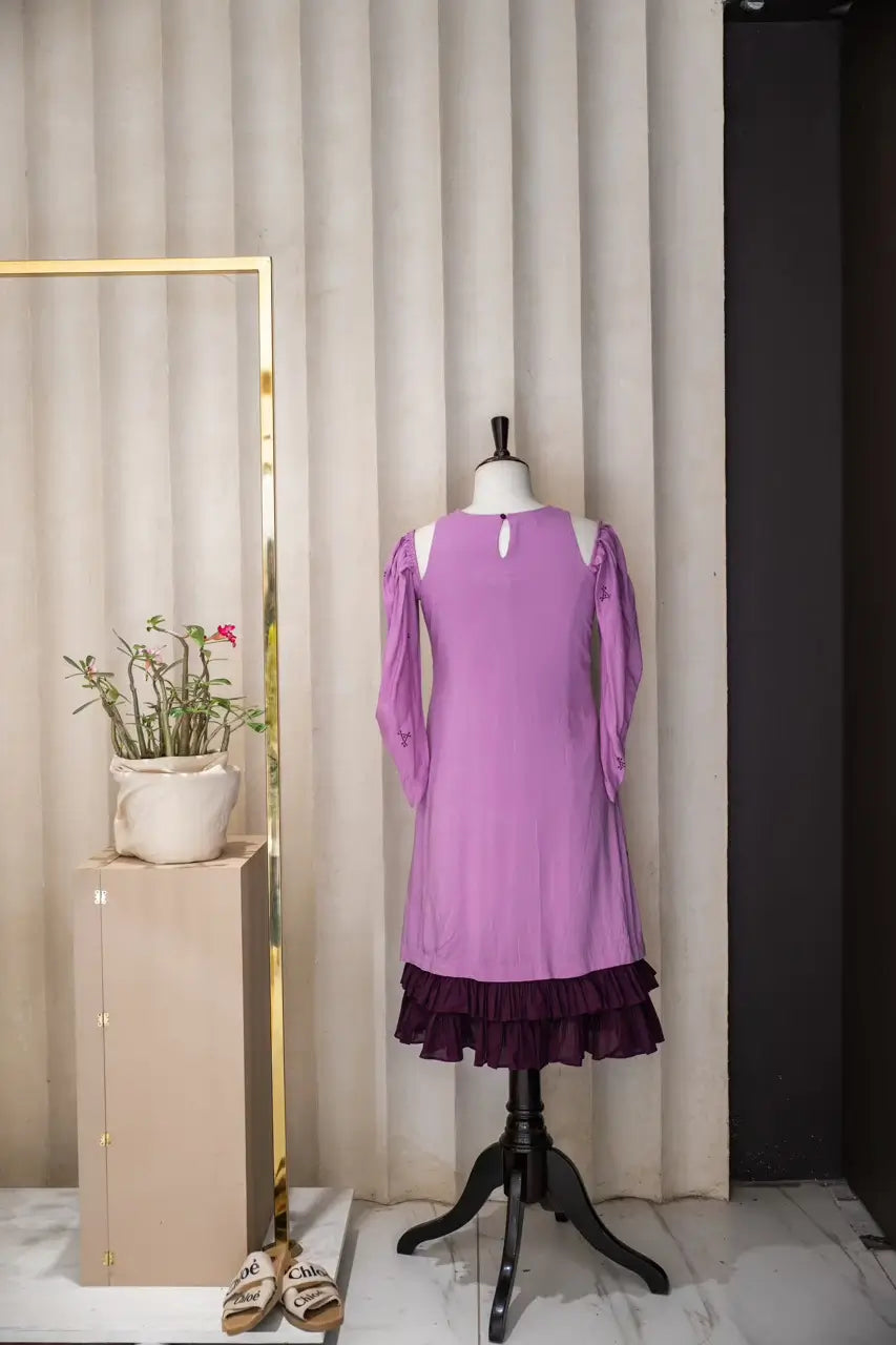 Lilac Bloom Ruffle Dress