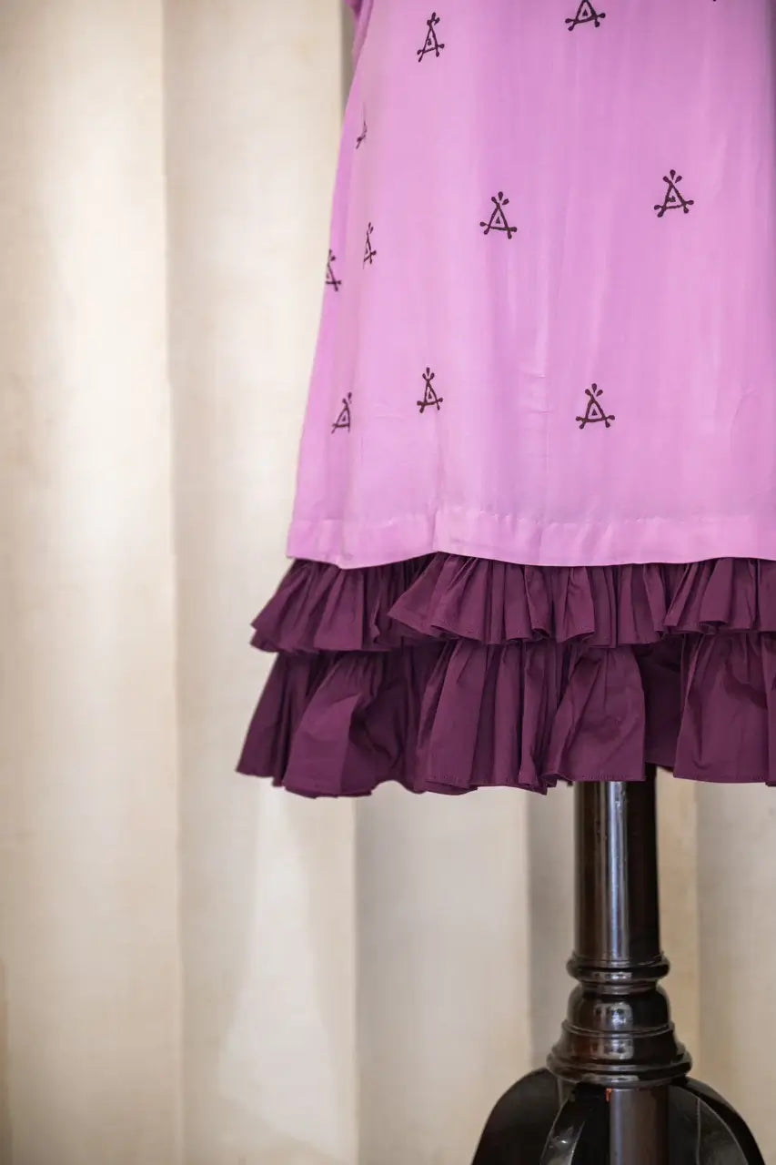 Lilac Bloom Ruffle Dress