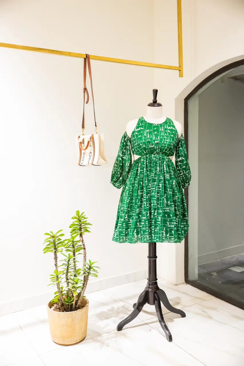 Green Breeze Cut-Out Dress