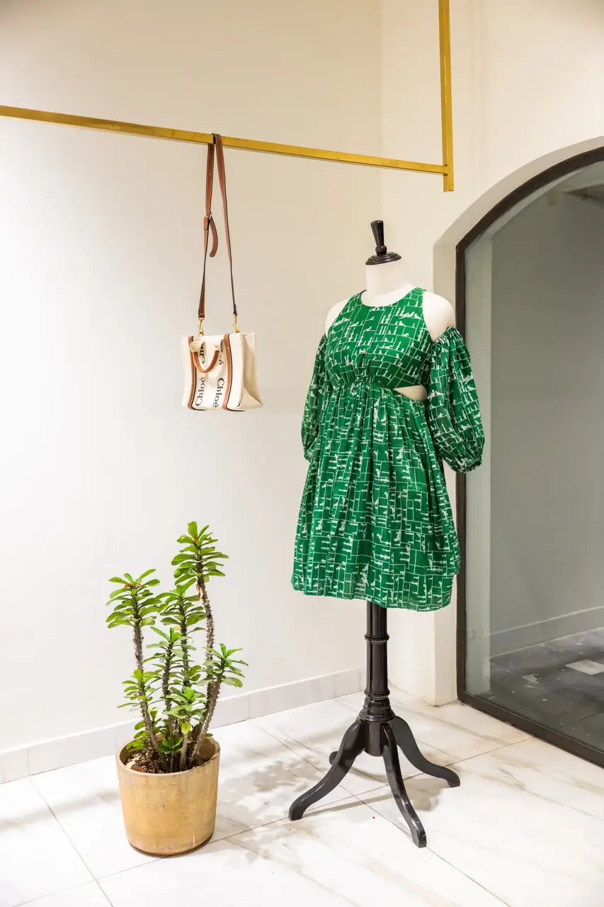 Green Breeze Cut-Out Dress